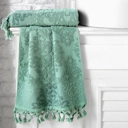 Полотенце махровое 70*140см жаккард Karna OTTOMAN (Зеленый)