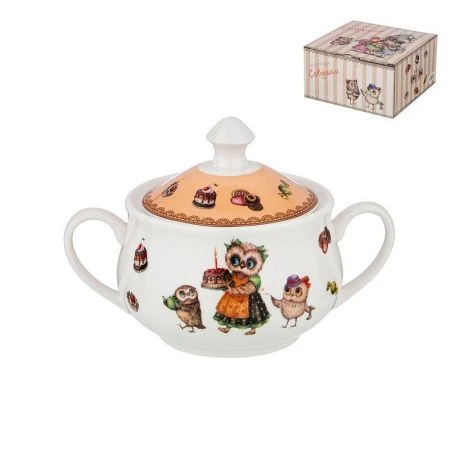 Сахарница 500мл фарфор СОВУШКИ (36)