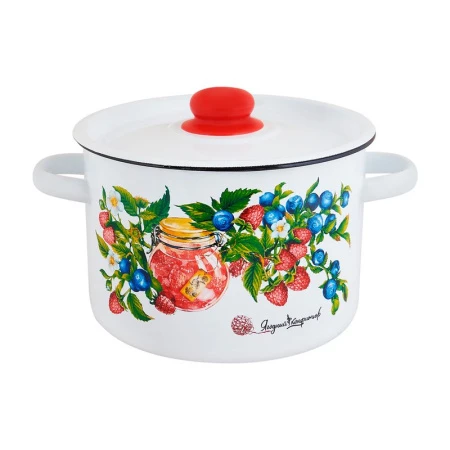 Кастрюля 2,9л эмаль КОНФИТЮР цилиндрическая ТМ Appetite 1с16с/1 (6)