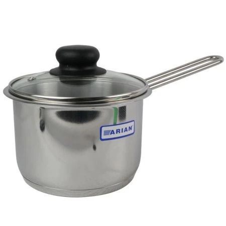 Ковш 1,5л нерж.сталь ARIAN TEK стекл.крышка 14см 1902.081 (12)