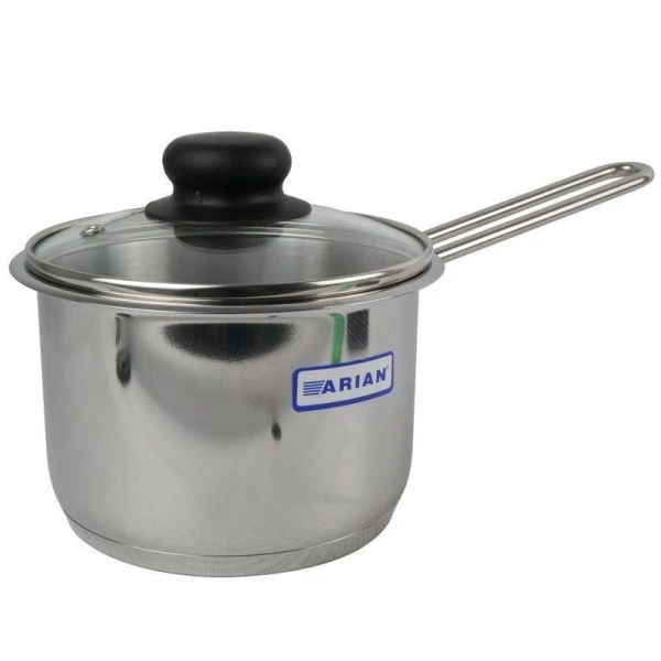 Ковш 1,5л нерж.сталь ARIAN TEK стекл.крышка 14см 1902.081 (12)