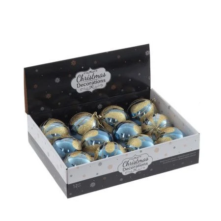 Украшение новогоднее Шар пластик 8см 35*28*9см (12/96)