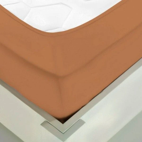 Простыня на резинке 180*200*20 трикотаж LUXE коричневый