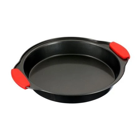 Форма для выпечки 29*24,5*4см угл.сталь АП Easy Silicone круглая с силикон.ручками 64-4202 (24)