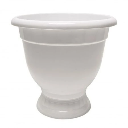Кашпо №10 10,5л пластик мрамор/белый с поддоном Бр.8.10 (15)