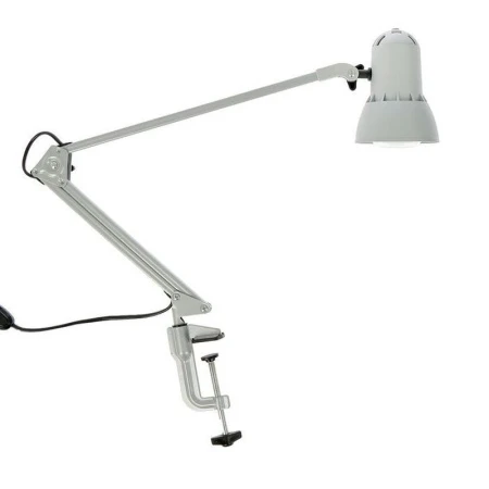 Лампа настольная шарнирная на струбцине металл серебро НАДЕЖДА