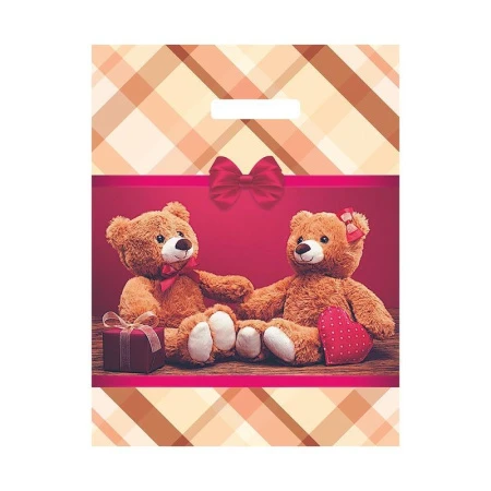 Пакет с вырубной ручкой полиэтилен 31*40см Миша и Маша (50/1000)