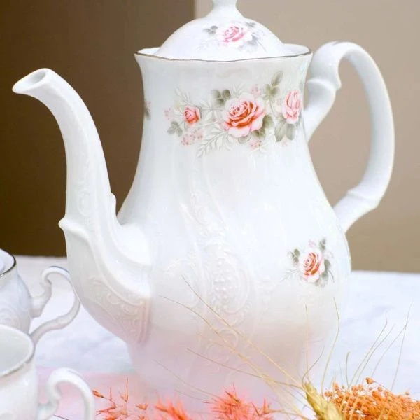 Кофейный набор 17пр фарфор БЕРНАДОТТ СЕРАЯ РОЗА платина 53300S115396021 ВЫВОД