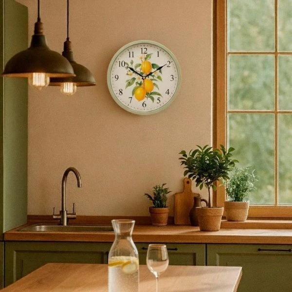 Часы настенные 30см пластик РУБИН Лимоны (10)