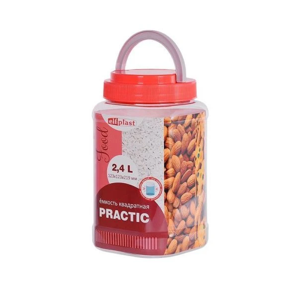 Банка ПЭТ 2,4л Practic квадратная с ручкой (12)