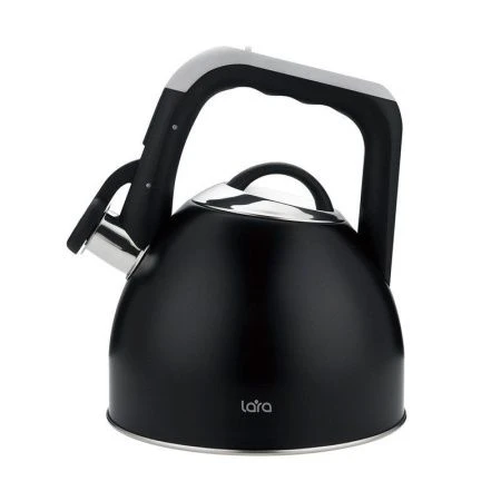 Чайник со свистком 2,7л нерж.сталь СИРИУС матовый черный, нейлон,ручка, индукц.капс.дно LR00-98 (6)