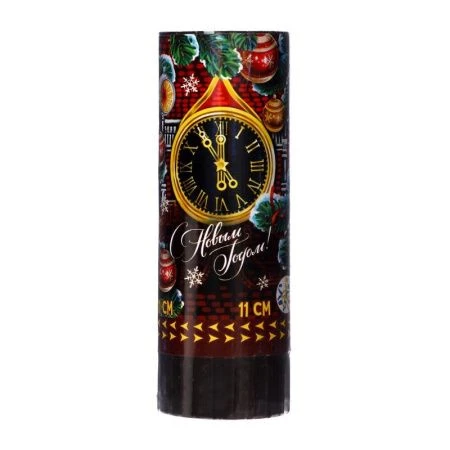 Хлопушка пружинная поворотная С Новым годом! 11см фольга разноцветная (24/192)