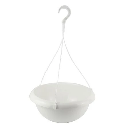 Кашпо подвесное 4л пластик РАДУГА белый (14)