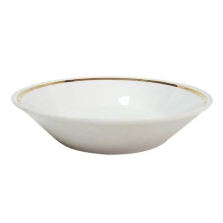 Блюдце 14см фарфор БЕЛЬЕ С ЗОЛОТОЙ ОТВОДКОЙ глубокое (20)