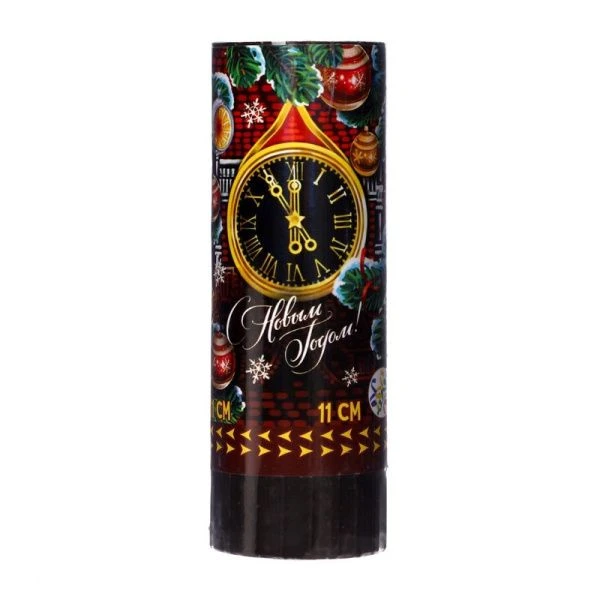 Хлопушка пружинная поворотная С Новым годом! 11см фольга разноцветная (24/192)