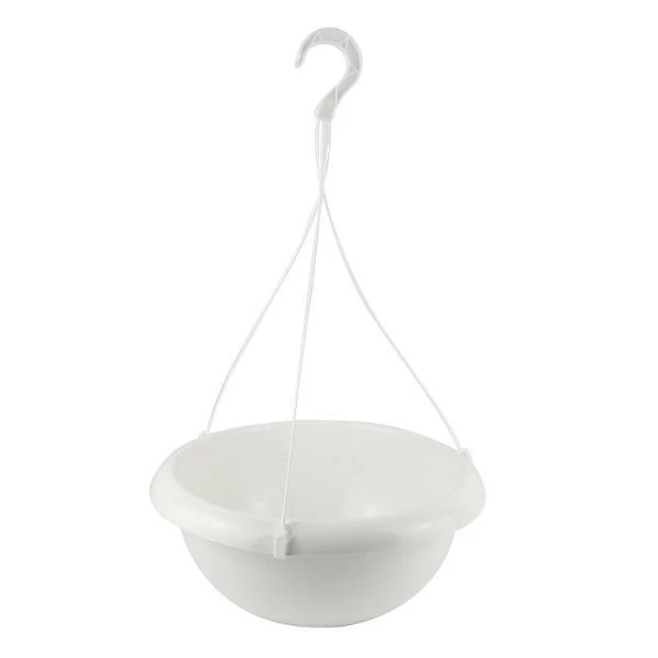 Кашпо подвесное 4л пластик РАДУГА белый (14)