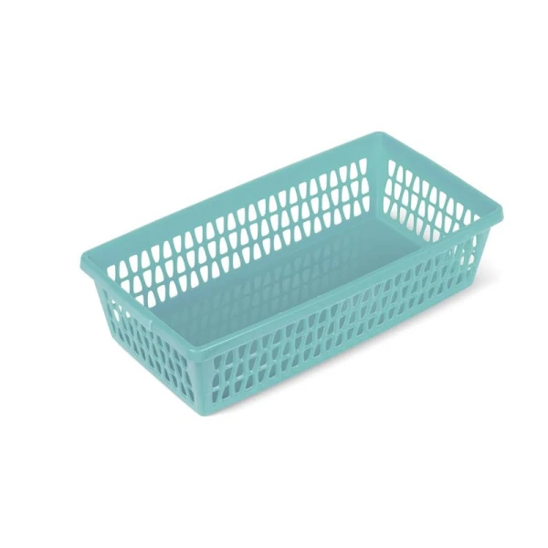 Корзина 21*11*5см пластик ВЕЛЕТТА бирюзовая прямоугольная С711БИР (68)