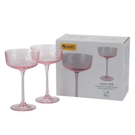 Бокалы-креманки для шампанского набор 2шт 310мл стекло ASTI 81-304  (12)