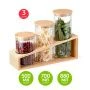 Банки для сыпучих продуктов набор 3шт 500/700/ 880мл стекло с дер.крышками прозрачный ВС-010 (6)