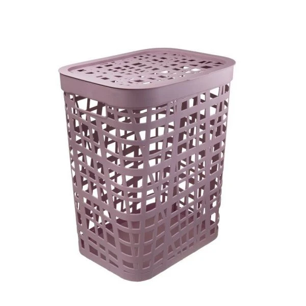 Корзина для белья 55л пластик ХАОС Лавандовый 440*360*520мм (5)
