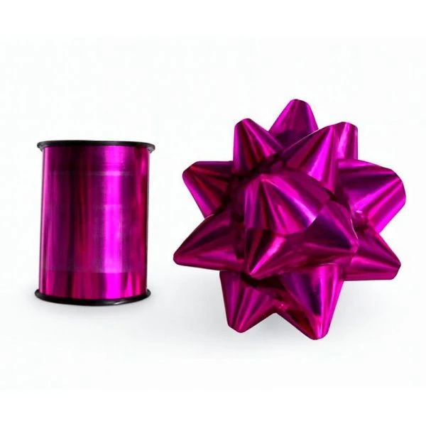 Набор для упаковки подарков (лента упаковочная 10мм*10м и бант) фиолетовая JC-17110 (360)