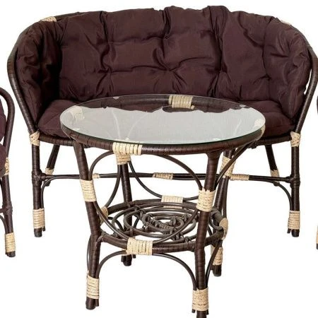 Набор мебели иск.ротанг Багамы Лайт Х (диван, 2 кресла, стол) коричневый, коричневый арт. BG4689 (1)