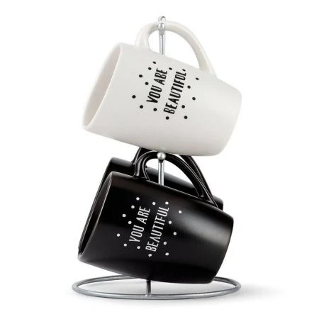 Набор кружек 4пр 380мл керамика на мет.подставке (6)