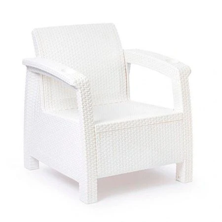 Кресло 73*70*79см пластик РОТАНГ-ПЛЮС белый (1)