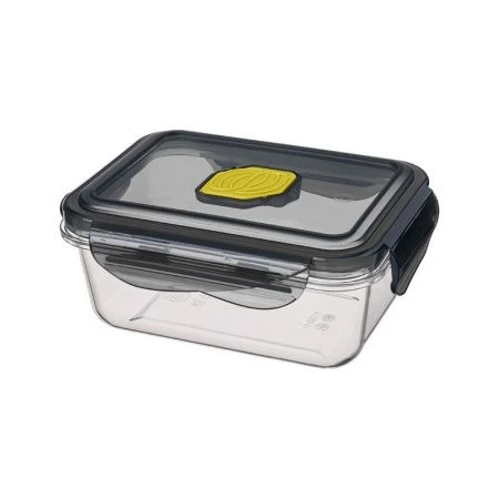 Контейнер пищевой СВЧ 450мл 140*110*66мм пластик BRILLIANT с клапаном герметичный черный (12)