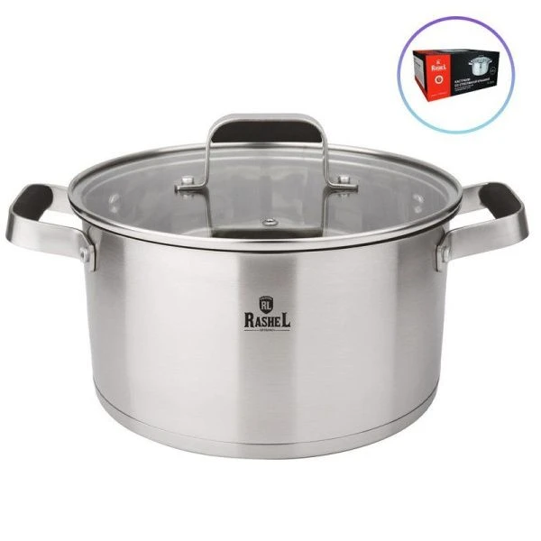 Кастрюля 5л нерж.сталь МОДЕРН со стекл.крышкой 22*13см (6)