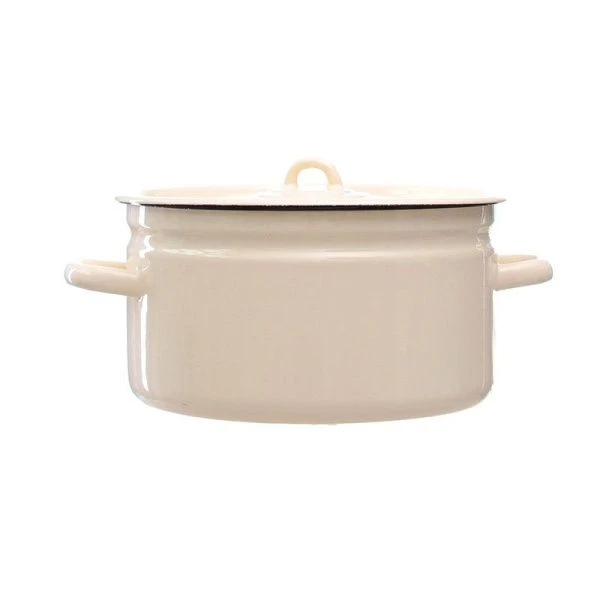 Кастрюля 5,5л эмаль Жемчужная цилиндрическая (4)