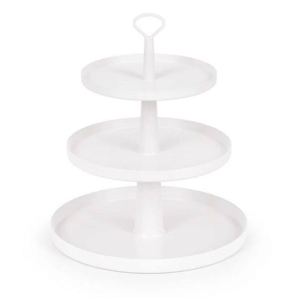 Этажерка сервировочная 3 яруса 20/24/30см пластик ФЕЕРИЯ белая (8)
