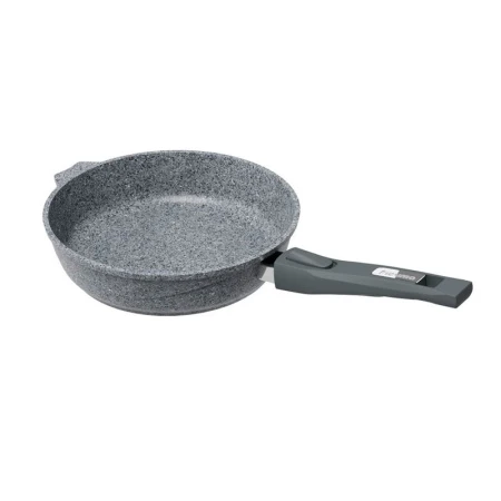 Сковорода 30см алюминий АП PREMIUM GREY с несъемной ручкой стекл.крышка (4)