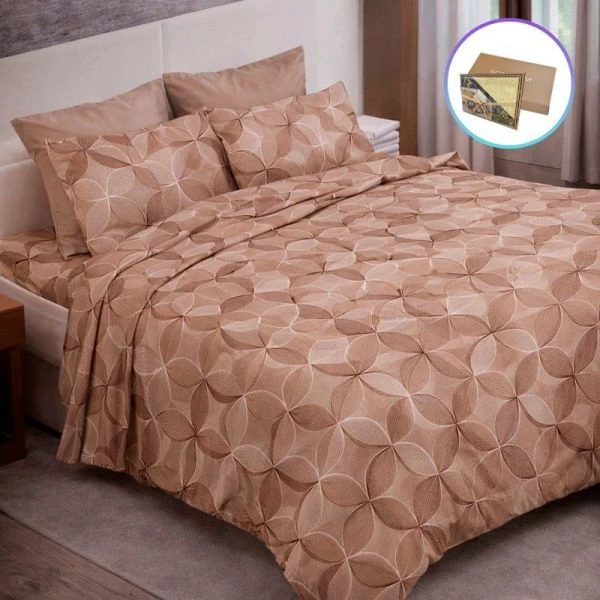 КПБ 1,5сп бязь 100% хлопок (пр.150*220, под.150*215, нав.70*70) рис.6030-2 (120гр)