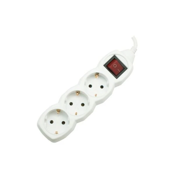 Удлинитель 3 гнезда пластик 3м 0,75кв.мм 10А ПВС с зазем, выкл-ем СТАРТ (20)