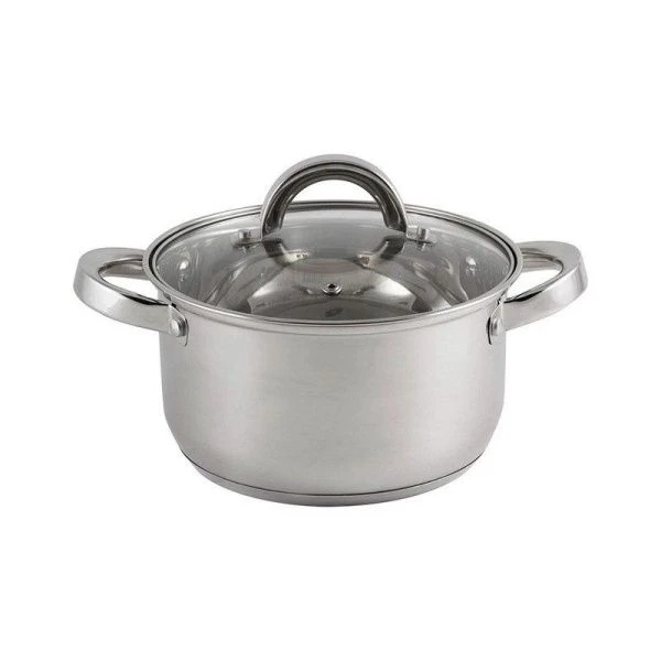 Кастрюля 2,6л нерж.сталь Mediano со стекл.крышкой, нерж.ручки, 3-х сл.капс.дно (8)