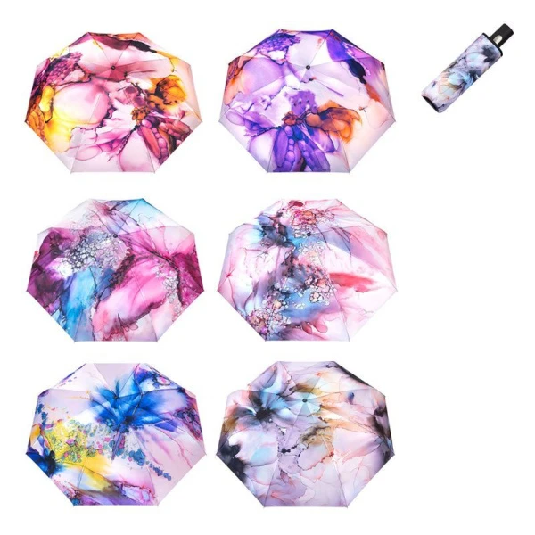 Зонт женский суперавтомат 4 сложения 8 спиц сатин 142 Diniya (12)