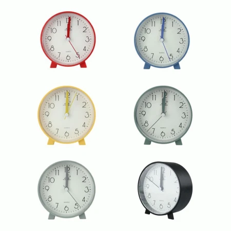 Будильник 9,5см пластик 6 цветов JC-16152 (100)