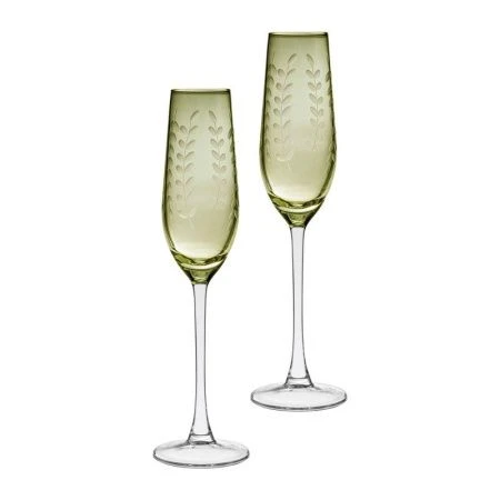 Бокалы для шампанского набор 2шт 180мл стекло Flora (12)