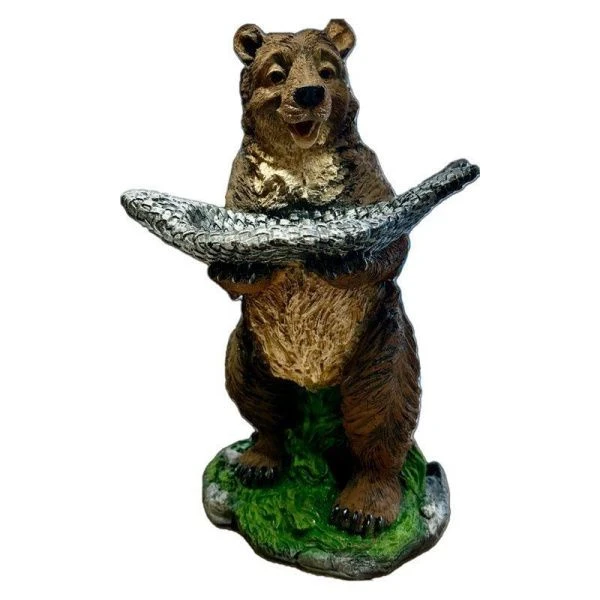 Фигура садовая МЕДВЕДЬ рыбак 44*26*25см полистоун