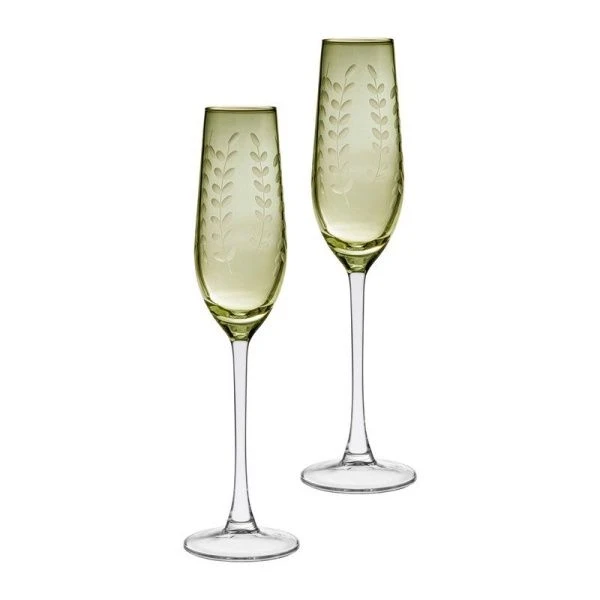 Бокалы для шампанского набор 2шт 180мл стекло Flora (12)