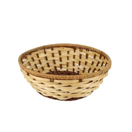 Корзинка плетеная лоза 22*8см круглая светло-коричневая