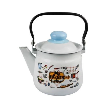 Чайник 3,5л эмаль ДОМАШНЯЯ КУХНЯ белый с рис. 01-2713/4 (4)