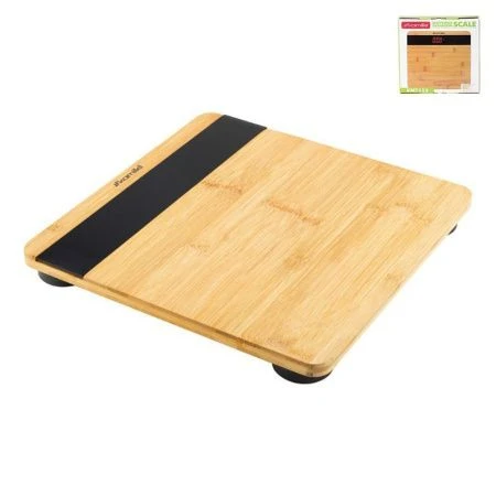 Весы напольные электронные 28*28*3,2см бамбук до 180кг (10)