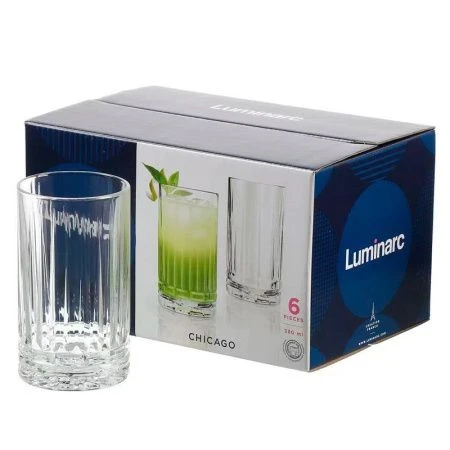 Стаканы набор 6шт 380мл стекло ЧИКАГО высокие (2)
