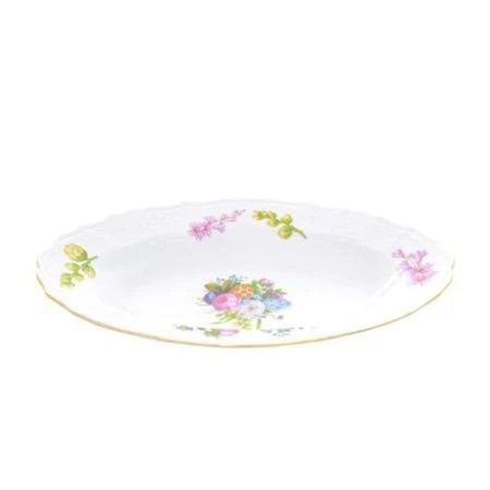 Блюдо 24см фарфор БЕРНАДОТТ ВЕСЕННИЕ ЦВЕТЫ овальное