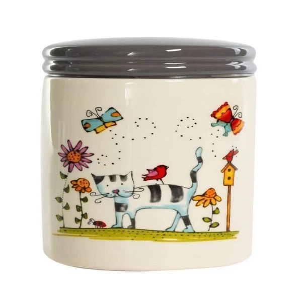 Банка для сыпучих продуктов 850мл керамика ПОЛОСАТЫЙ КОТ (24)