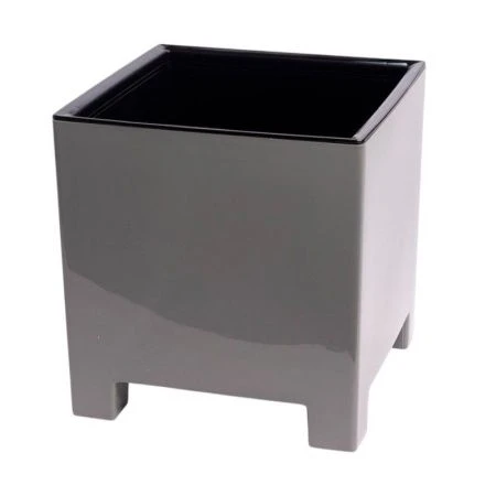 Горшок цветочный 2,1л 14см пластик НАРД с вкладкой серый муссон (8)