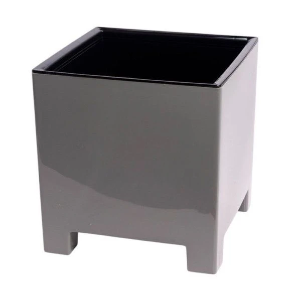 Горшок цветочный 2,1л 14см пластик НАРД с вкладкой серый муссон (8)