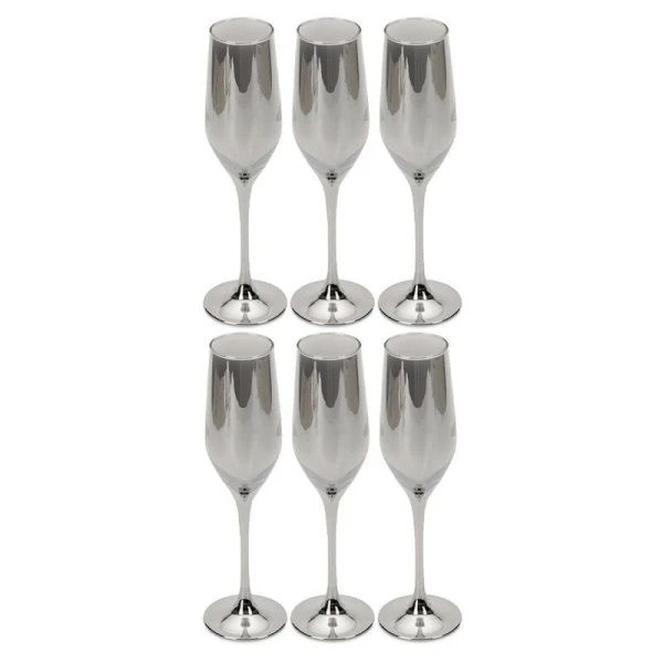 Бокалы для шампанского набор 6шт 160мл стекло СИЯЮЩИЙ ГРАФИТ (4)